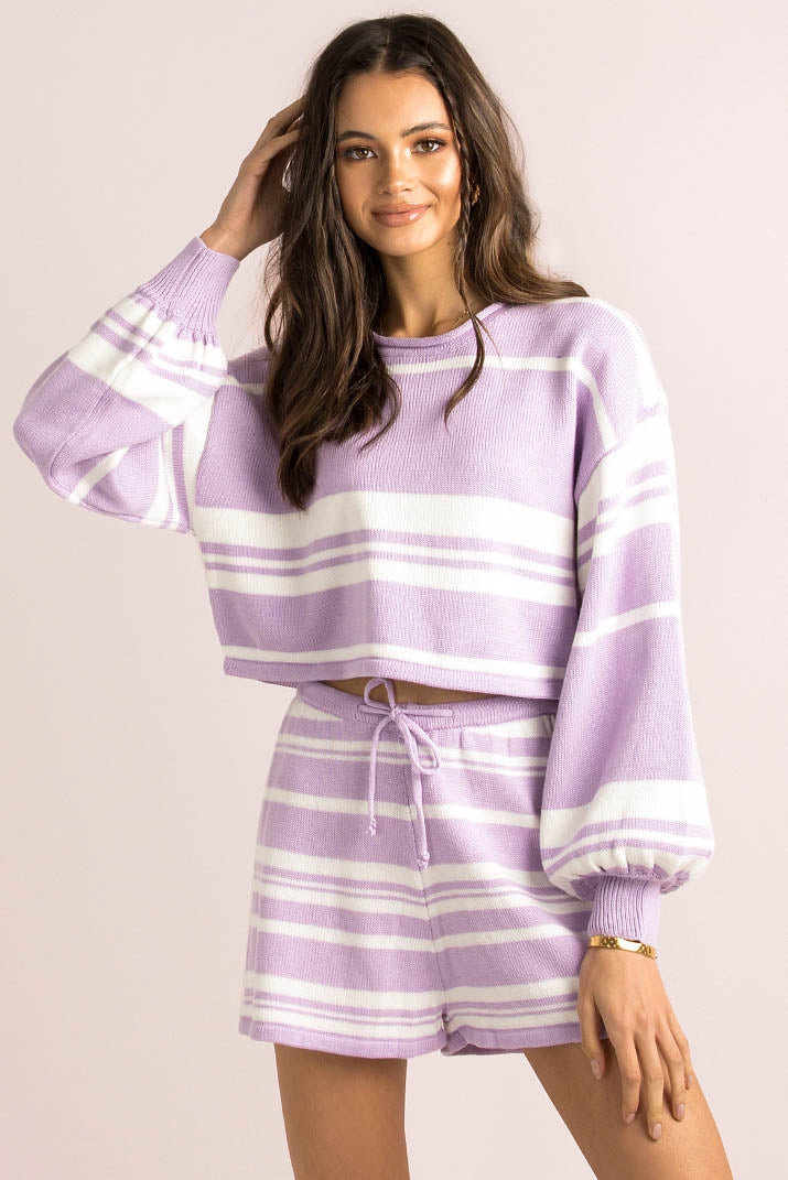 Mimi Shorts / Lilac Stripe