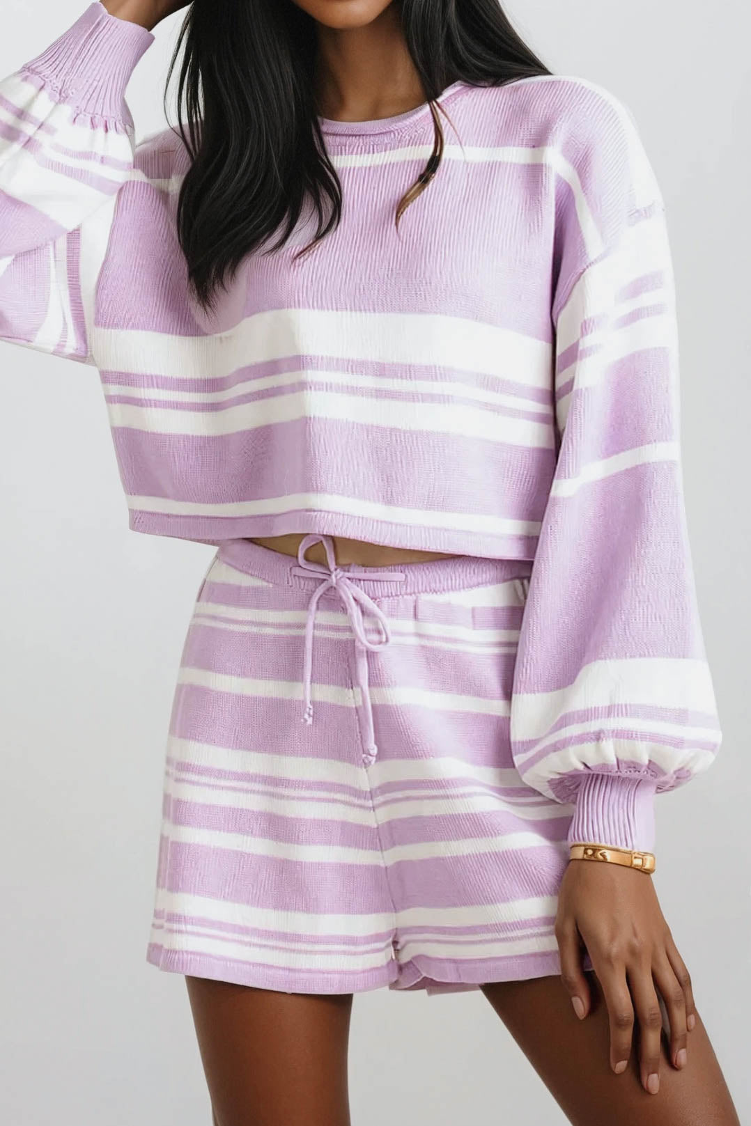 Mimi Shorts / Lilac Stripe