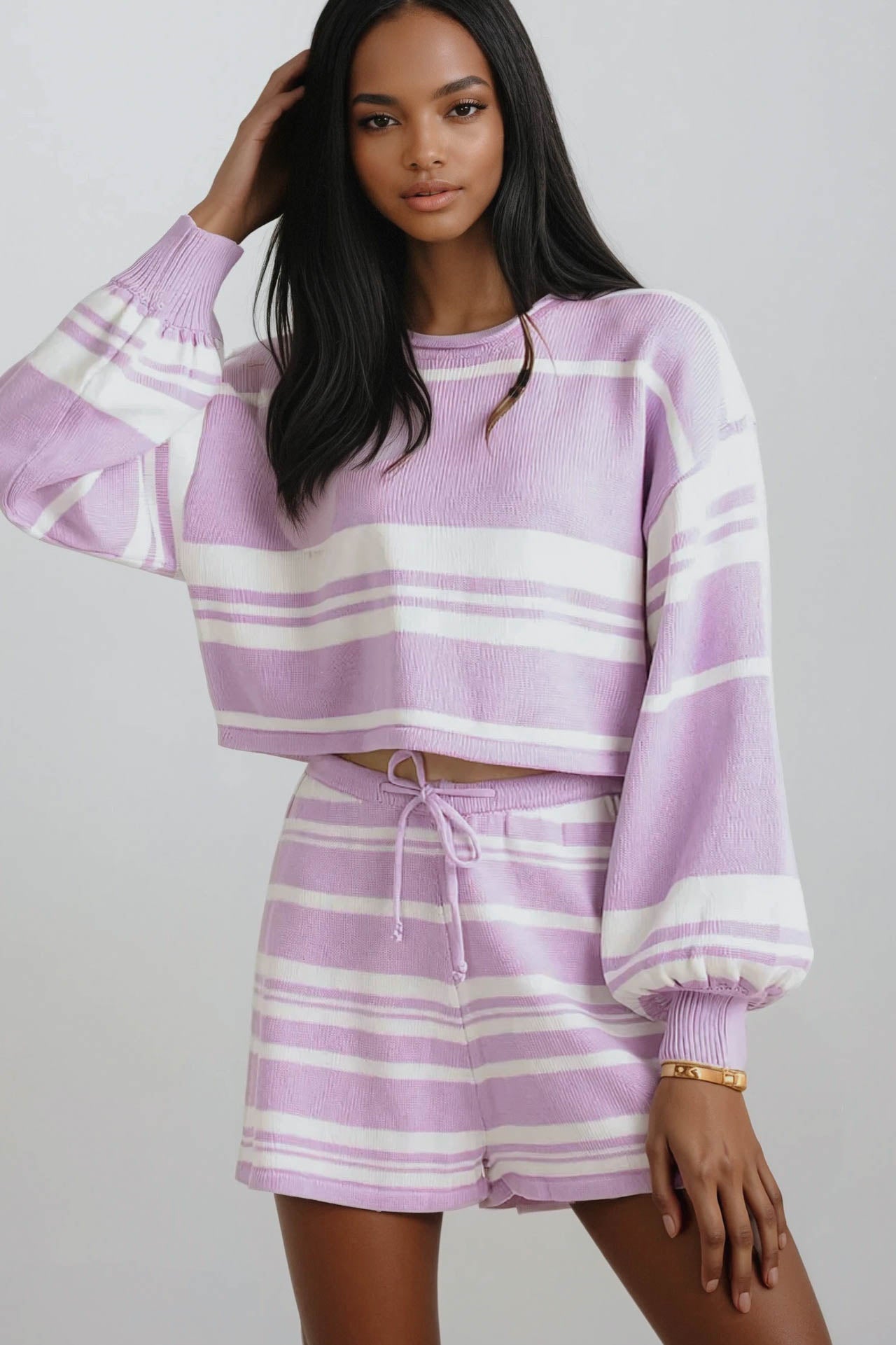 Mimi Shorts / Lilac Stripe