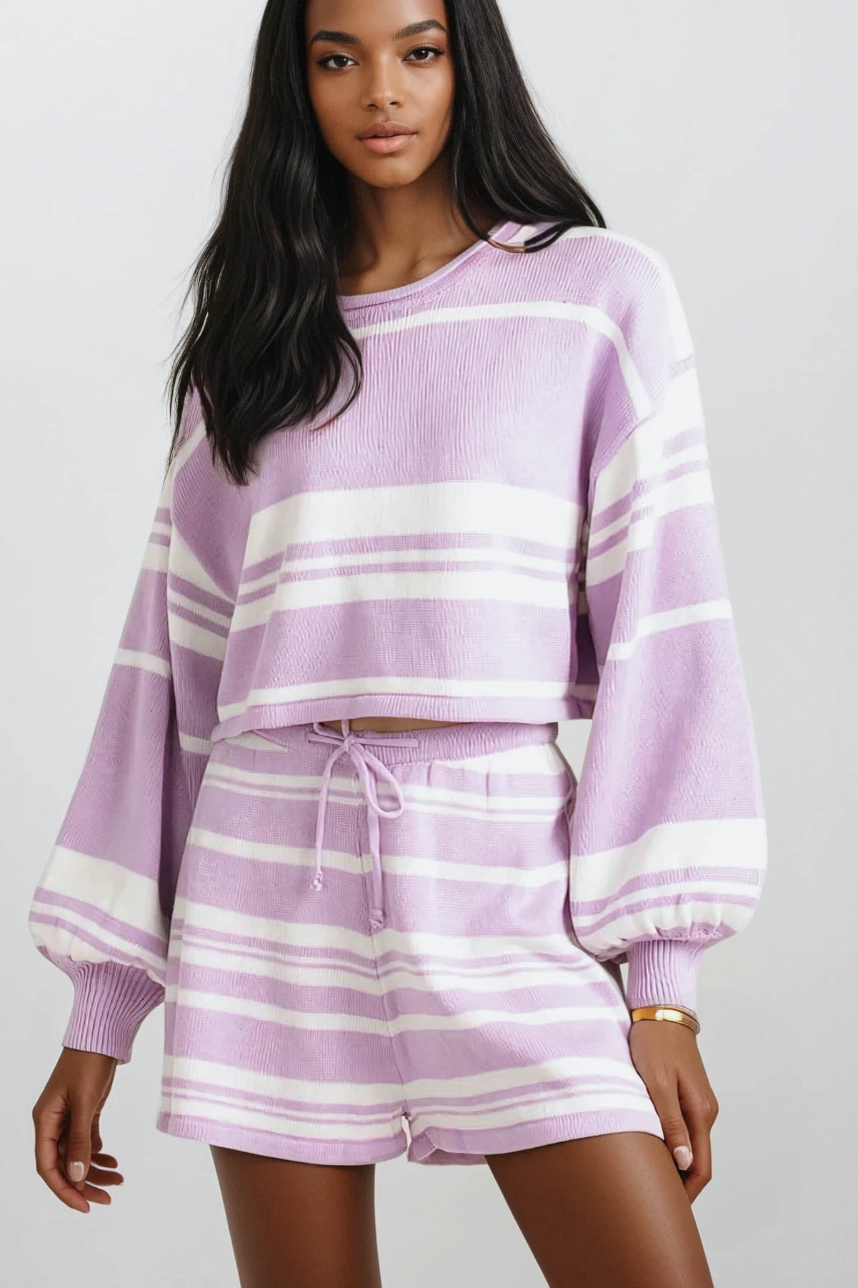 Mimi Shorts / Lilac Stripe