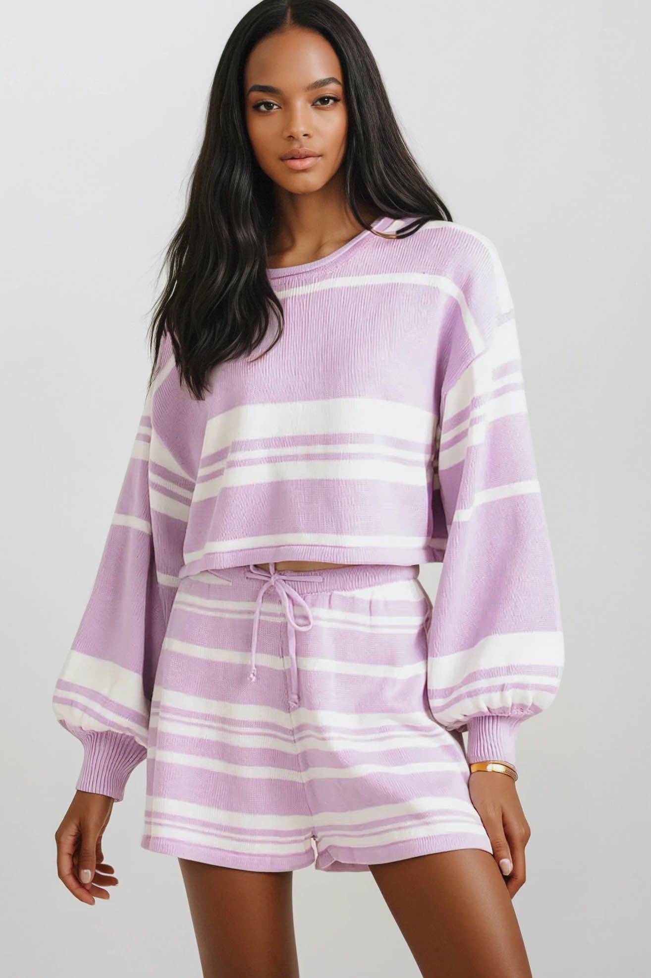 Mimi Shorts / Lilac Stripe