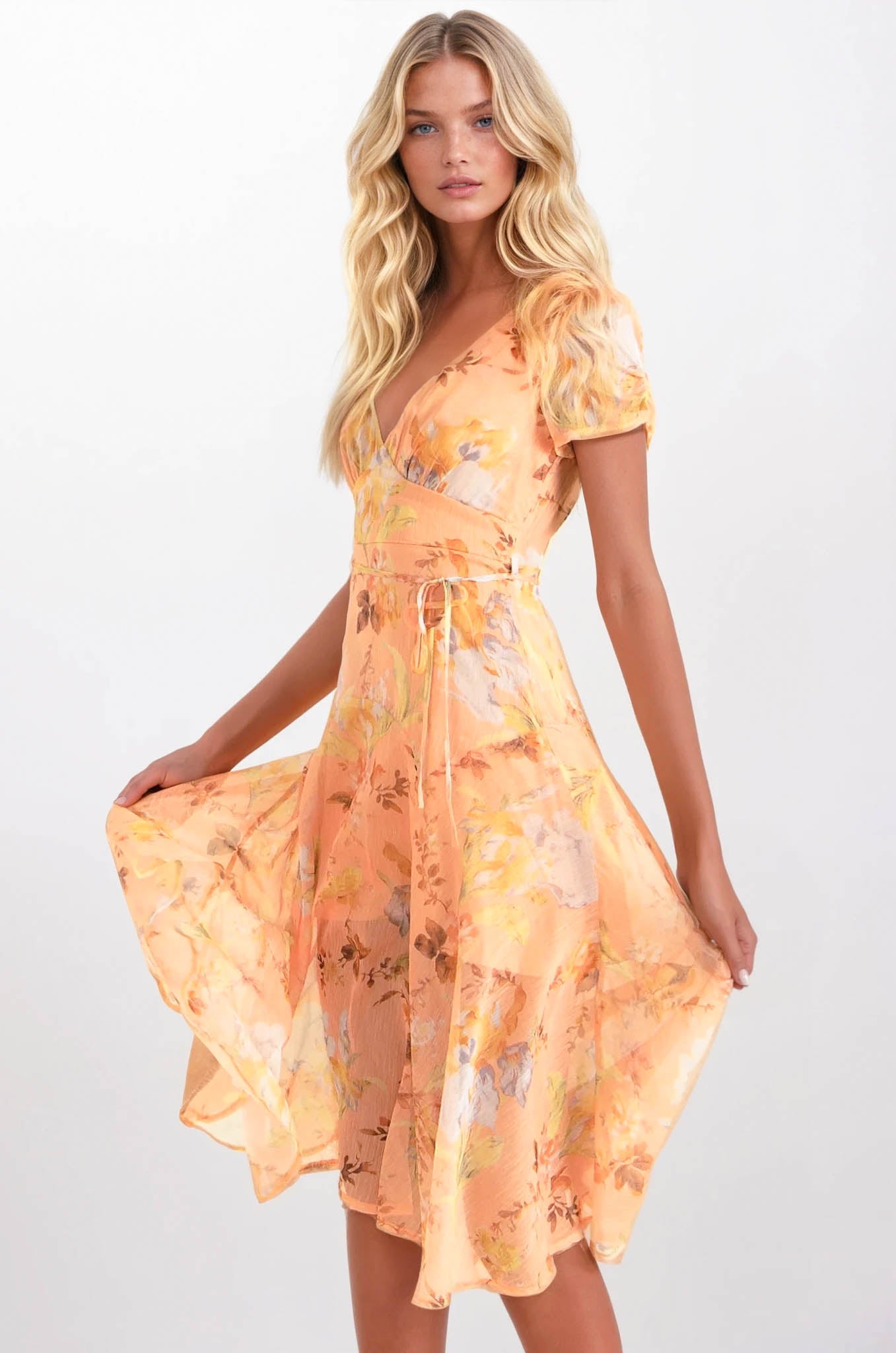 Xander Dress / Peach Floral