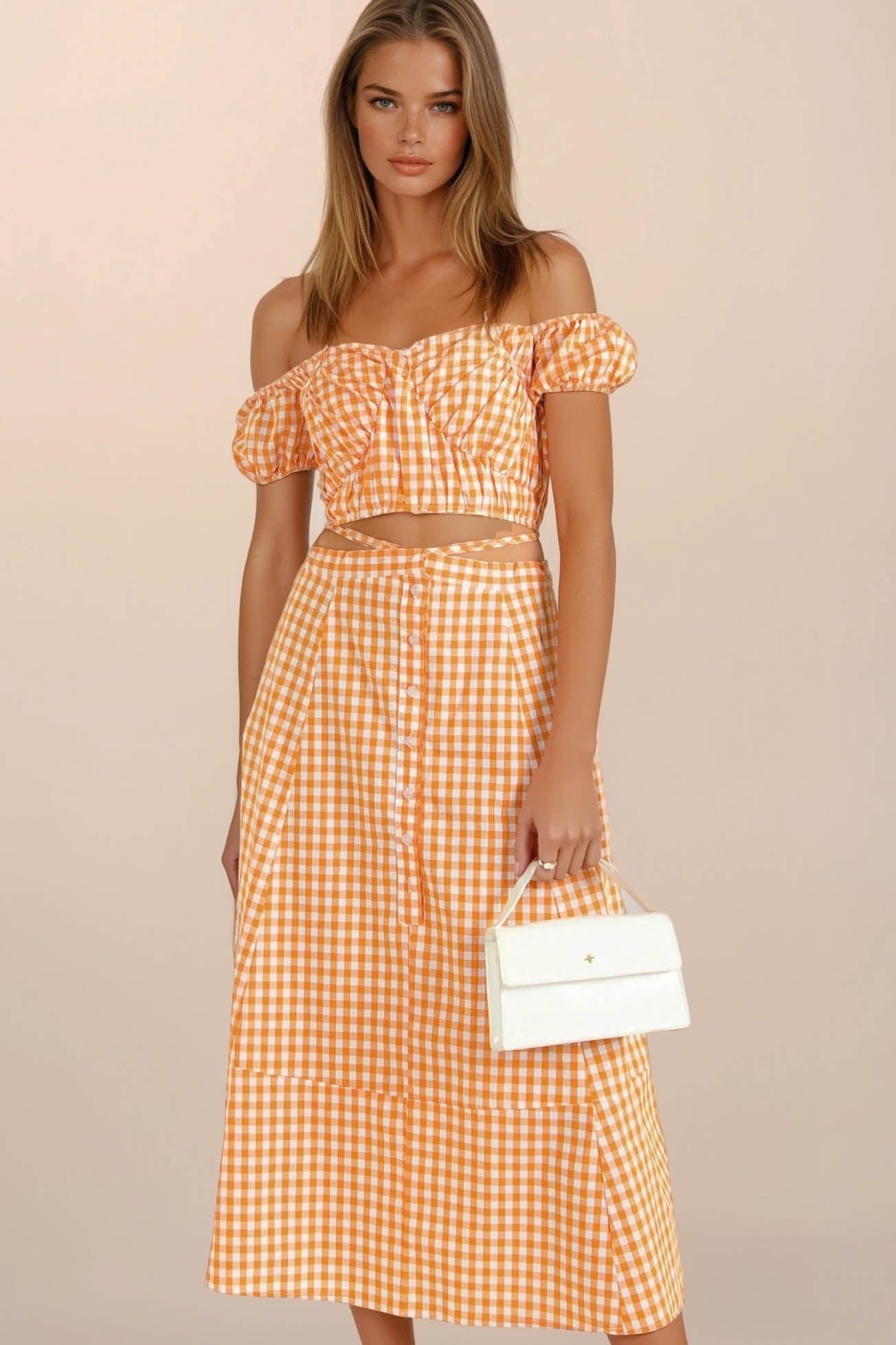 Inger Skirt / Orange Check