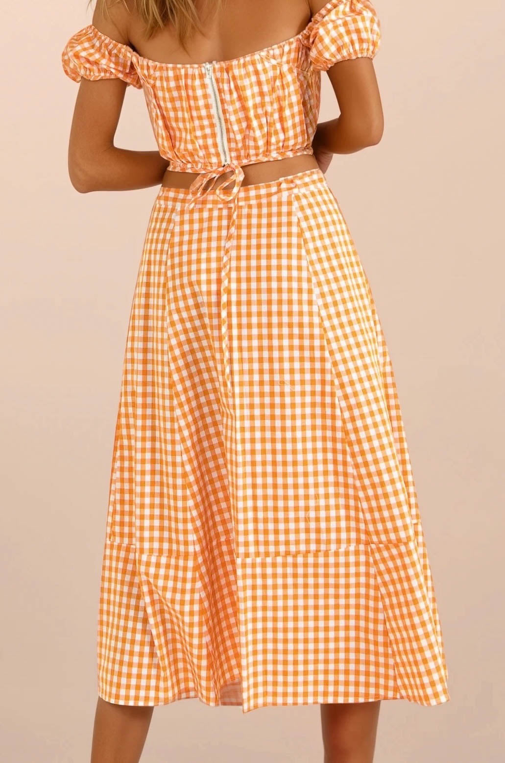 Inger Skirt / Orange Check