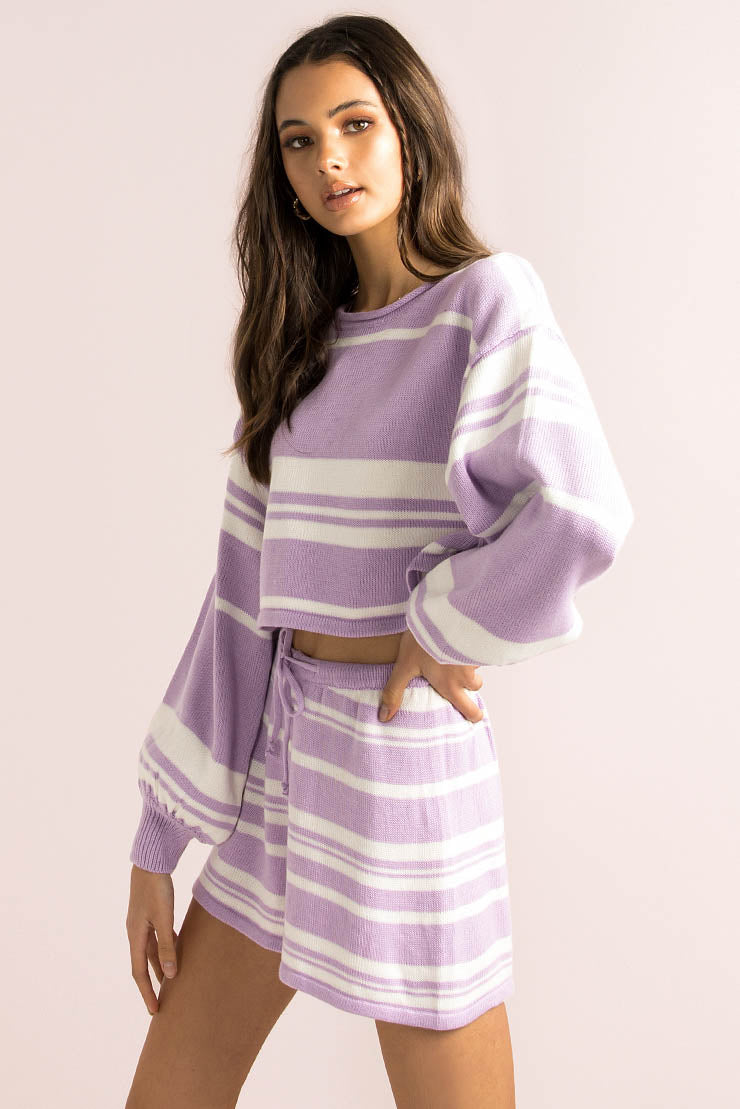 Mimi Shorts / Lilac Stripe