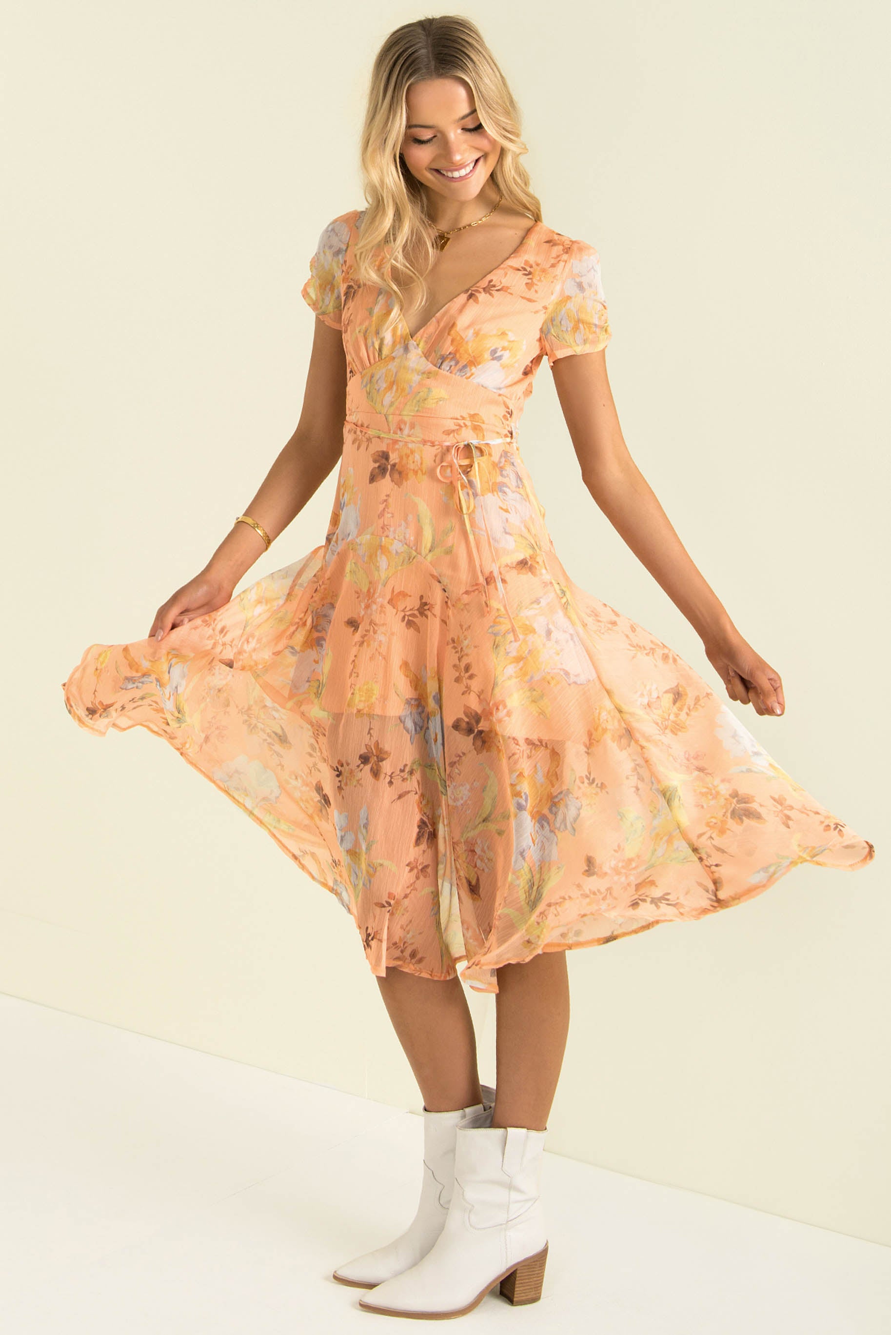 Xander Dress / Peach Floral