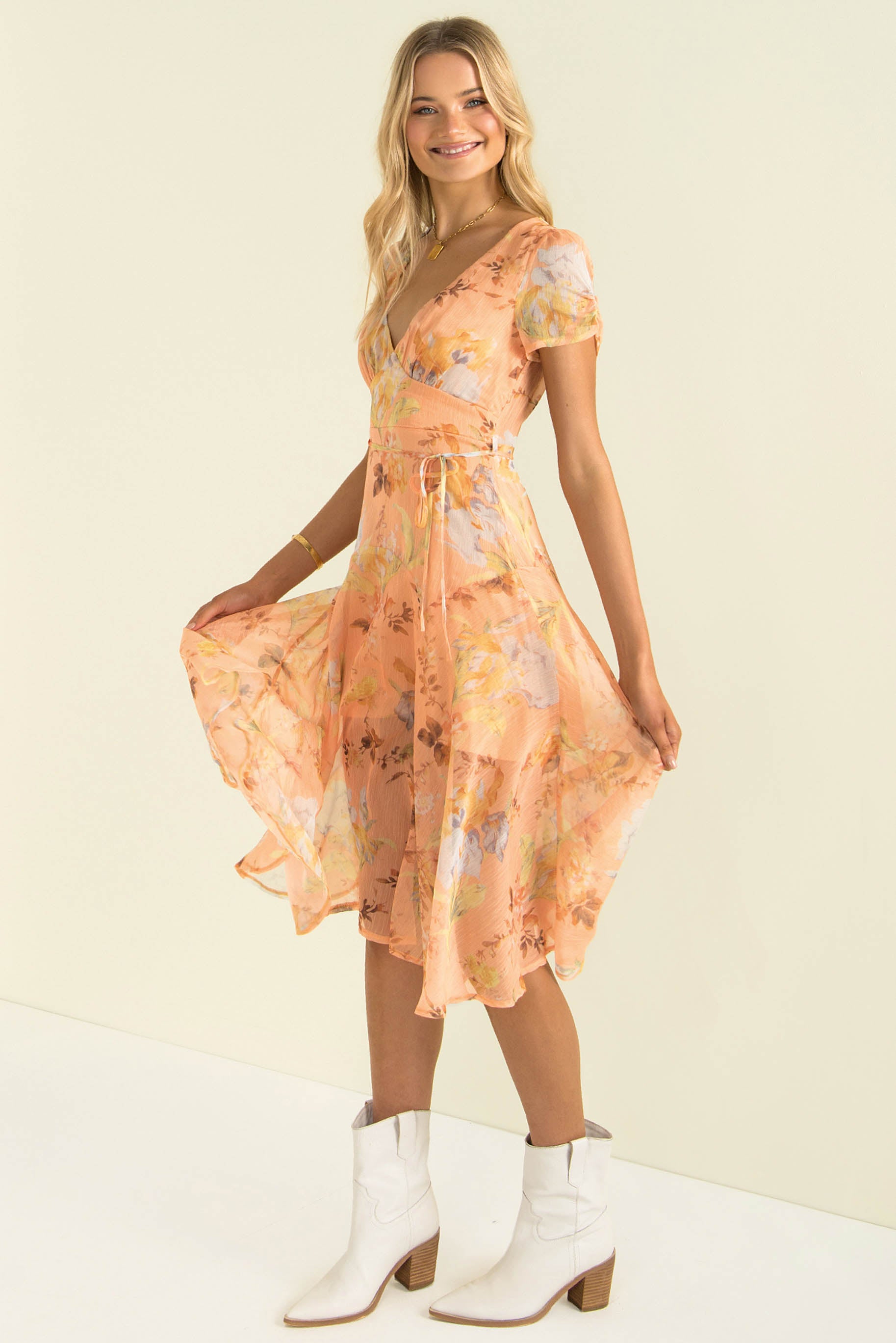 Xander Dress / Peach Floral