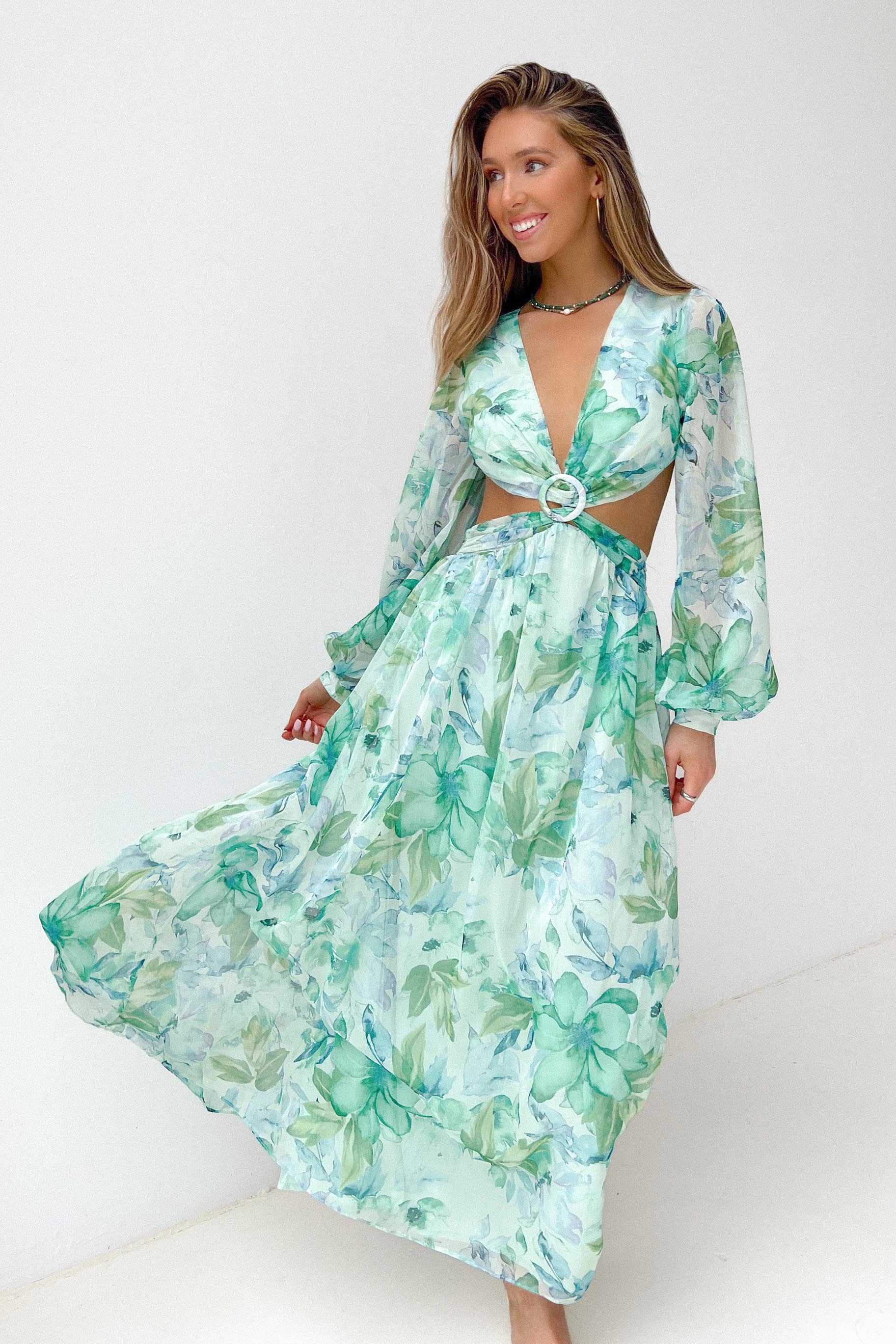 Caprice Dress / Green Lily